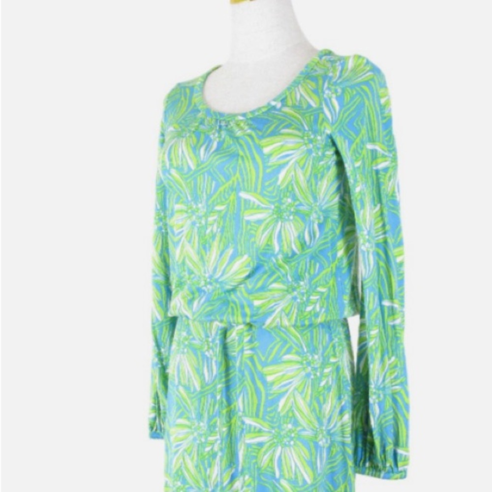 Lilly Pulitzer Blue and Green Floral Dress